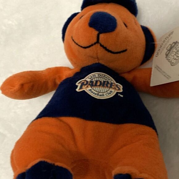 Padres Plush Bear 2002 MLB With Tag Hat Orange Blue San Diego - Picture 8 of 9